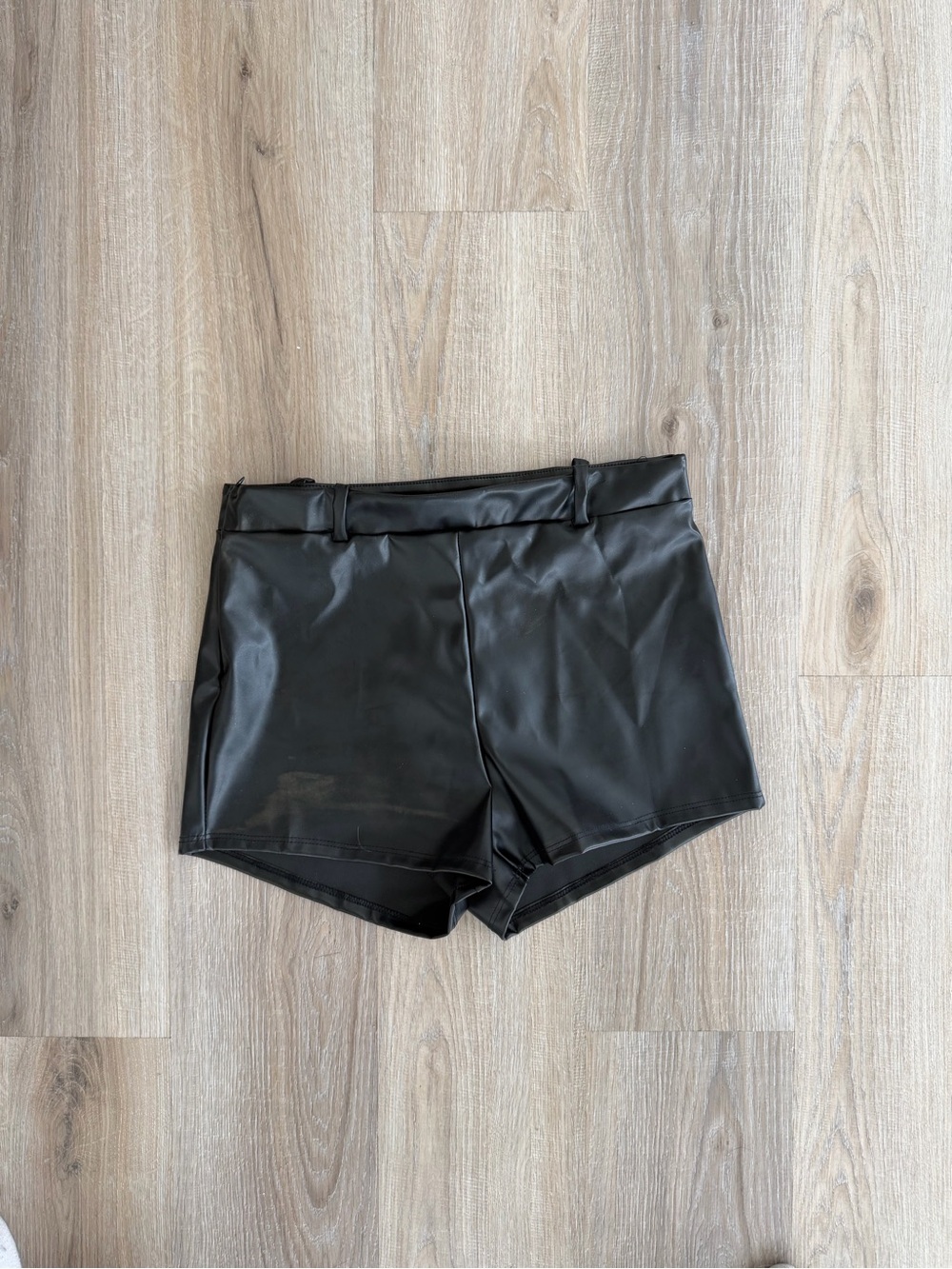 Fashion Nova Step Out Faux Leather Micro Short